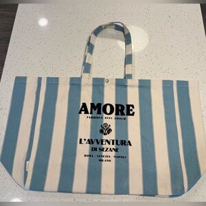 Sezane Maxi Tote Bag Amore - Blue - Size TU